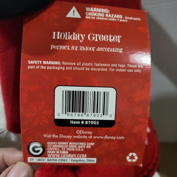 Disney Mickey Mouse Christmas Greeter Size 21" Tall, Scarf, Hat, Gemmy Indust. - Picture 10 of 10